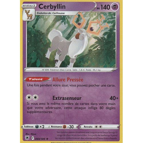 Carte Pokemon - Cerbyllin - 069/189 - Holo-Rare - Eb10 - Astres Radieux -