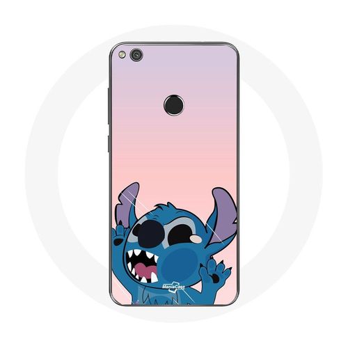 Coque Pour Huawei P8 Lite 2017 Stitch Le Nez En L'air Fond Rose