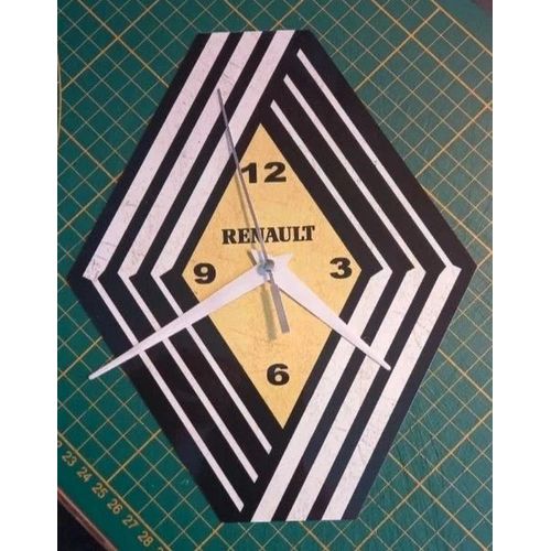 Horloge murale Renault Vasarely vintage en métal