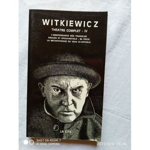 S.I. Witkiewicz, Théâtre Complet Iv, La Cité - L'age D'homme, 1970,