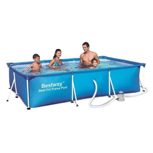 BESTWAY - Piscine Hors-sol Tubulaire pour Enfants - Deluxe Splash Frame Pool - 300x201x66 cm - Filtre a Cartouche de 1.249 l/h