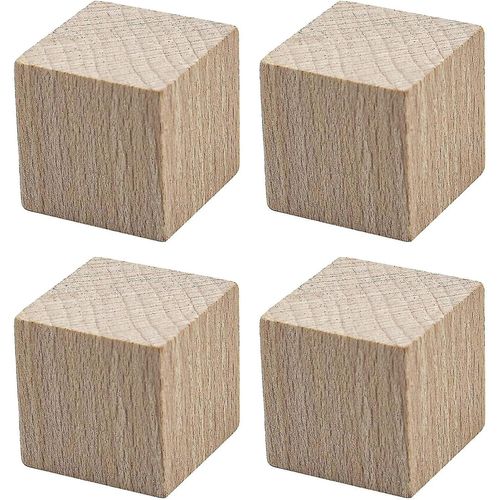 20pcs Blocs De Bois 1 Pouce Bois Naturel Cubes Carrs Avec Surface Ponce Pour Blocs Photo, Artisanat, Projets De Puzzle