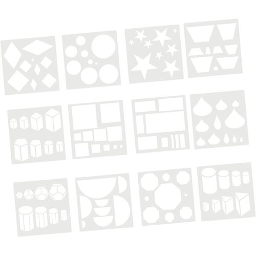 Lot De 12 Pochoirs Pour Loisirs Créatifs, Pour Peindre Sur Des Cartes