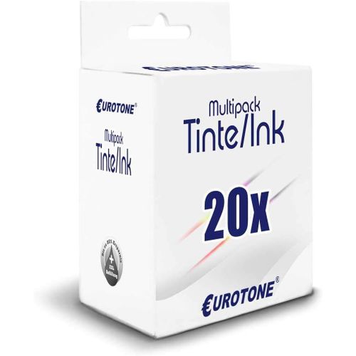 20x Mller Printware Cartouches Jet D'encre Pour Canon Ip5200 Mp970 Ip5200r Mp500 Ip4300 Mp600r Ip5300 Mp830 Ip4500 Mp800 Mp610 Mx850 Mp810 Ip4200 Remplace Pgi-5 Cli-8 Cmyk
