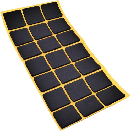 21 X Patins Antidrapants Autocollants En Caoutchouc Cellulaire Epdm / 30x30 Mm/Noir/Carr/Patins Antidrapants De 2,5 Mm D'paisseur