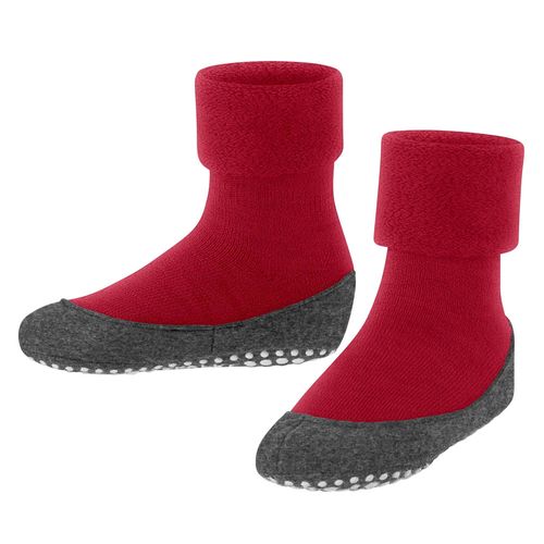 Falke Chaussons Enfants - Cosyshoe, Pantoufles, Antidérapant, Laine Vierge Rouge Clair 33-34