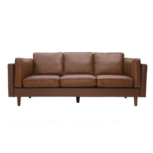 Canapé Cuir Vintage 3 Places Marron Bradley - Cuir De Buffle