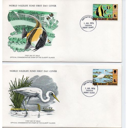 Ile Gilbert ( Kiribati ) Timbres Espèces Menacées Wwf 1976 Fdc