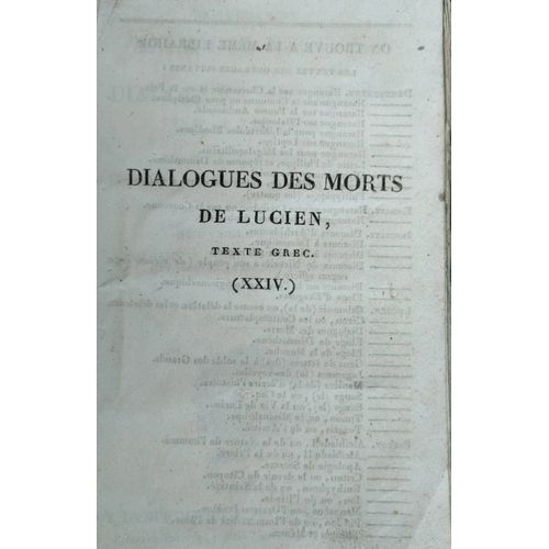 Dialogue Des Morts De Lucien - Texte Grec Xxiv