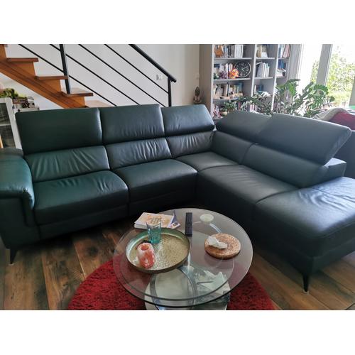 Canapé D'angle Cuir Poltron & Sofa Avec Relax Électrique