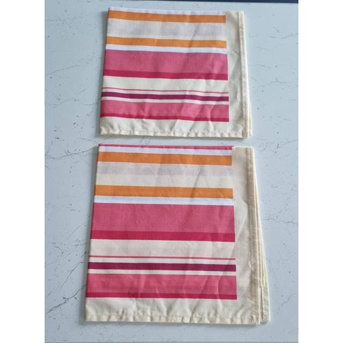Lot De 2 Serviettes De Table Motif Rayures