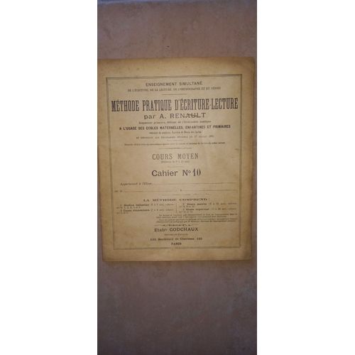 Méthode Pratique D Écriture Lecture Par A.Renault Godchaux Imprimeurs