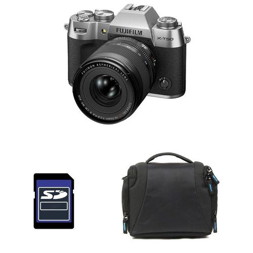FUJIFILM X-T50 SILVER + 16-50 Garanti 3 ans + Sac + Carte SD 8 Go