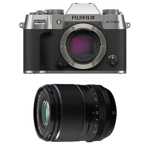 FUJIFILM X-T50 SILVER + 23mm f/1.4 WR Garanti 3 ans