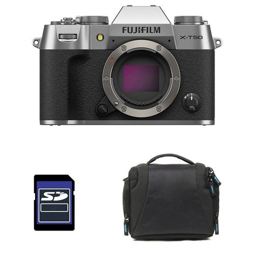 FUJIFILM X-T50 SILVER Garanti 3 ans + Sac + Carte SD 8 Go