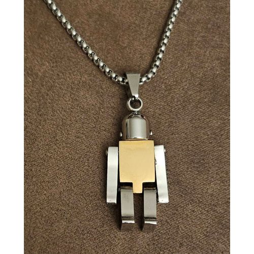 Collier Pendentif Robot Articulé Acier Inoxydable