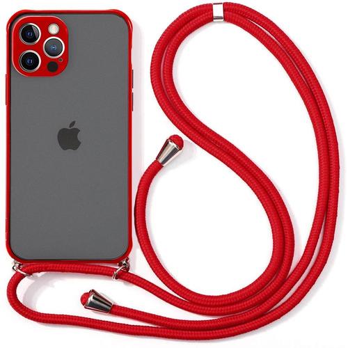 Coque Cordon De Serrage Pour Iphone 11 Pro (5.8'') Rouge Semi-Transparente Légère Mince Rigide Givrée