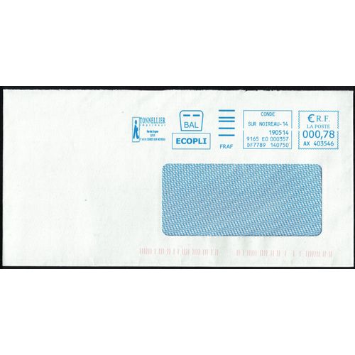 France Ema Empreinte Postmark Tonnellier Imprimeur 14110 Condé Sur Noireau