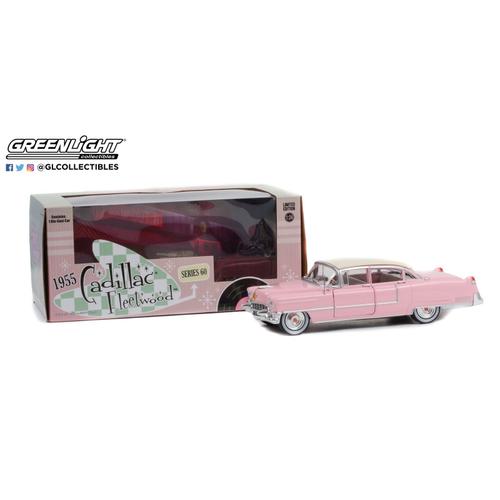 Cadillac Fleetwood Series 60 Rose Toit Blanc 1955 1/24 Greenlight