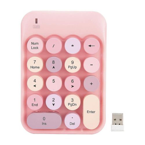 Wireless Number Pad, 2.4G 18 Keys Number Pad, Portable Silent Financial Accounting Numeric Keyboard