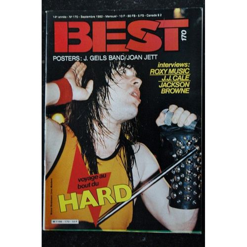 Best 170 Septembre 1982 Roxy Music Jackson Browne + Posters J. Geils Band Joan Jett