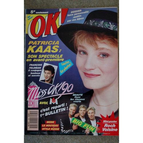 Ok ! Âge Tendre 734 Fevrier 1990 Cover Patricia Kaas Francois Feldman Roch Voisine Mini Poster Big Fun