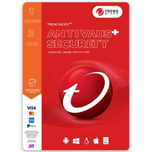 Trend Micro Antivirus+ Security (1 Appareils, 2 Ans) - Protection Essentielle En Ligne Pour Votre Pc