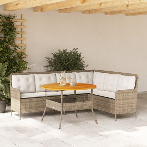 Vidaxl Salon De Jardin Avec Coussins 2 Pcs Beige Résine Tressée
