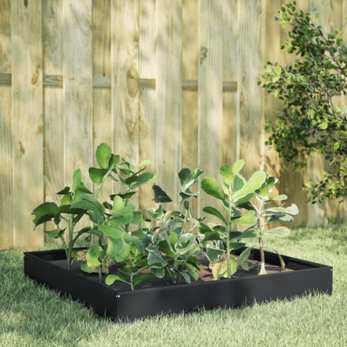 Vidaxl Lit Surélevé De Jardin Noir 100x100x26 Cm Acier