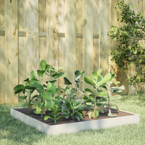 Vidaxl Lit Surélevé De Jardin Blanc 100x100x18,5 Cm Acier