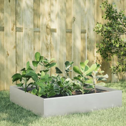 Vidaxl Lit Surélevé De Jardin 100x100x33,5 Cm Acier Inoxydable