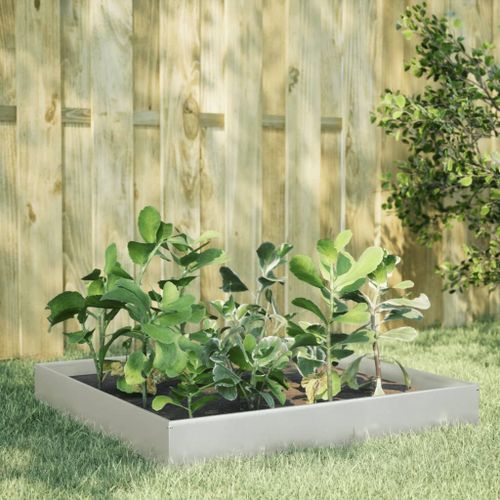 Vidaxl Lit Surélevé De Jardin 100x100x26 Cm Acier Inoxydable
