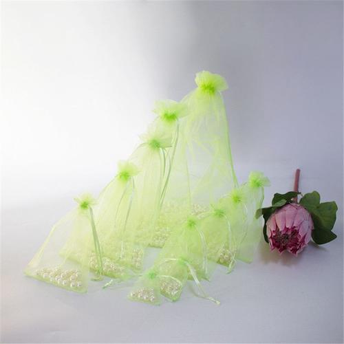 Papier Cadeau ,Light Green-9x12cm-25pcs--Sac À Bijoux En Organza De Couleurs, 25/50 Pièces, 7*9 9*12 10*15 13*18cm, Cadeau De Mariag