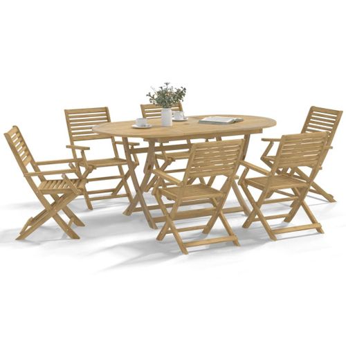 Vidaxl Chaises Pliables De Jardin Lot De 8 Bois Massif D'acacia