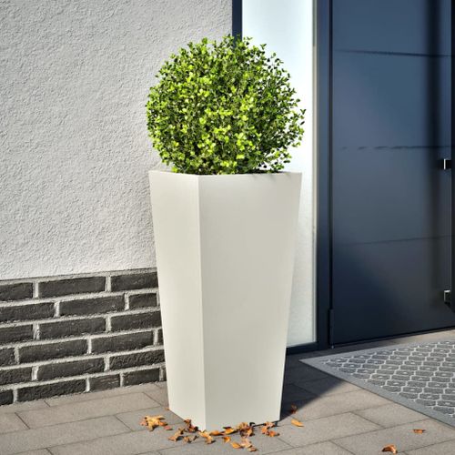 Vidaxl Jardinière Blanc 35x35x75 Cm Acier