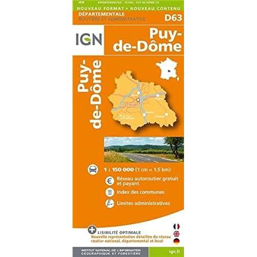 Puy-De-Dôme Dép 63 (Ign Map)