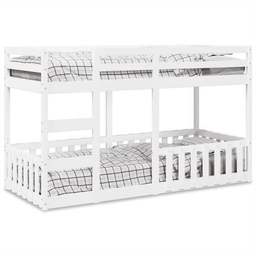 Vidaxl Lit Superposé Blanc 90x200 Cm Bois De Pin Massif