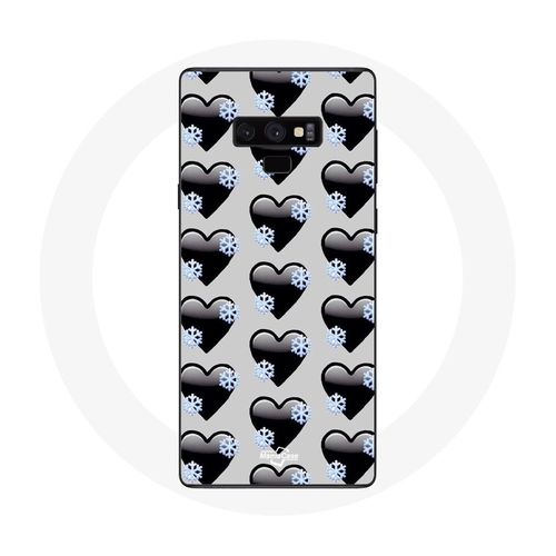 Coque Pour Samsung Galaxy Note 9 Fond De Coeurs Noirs