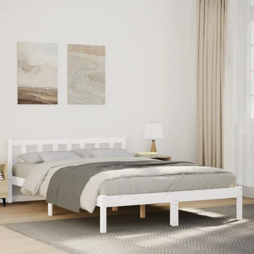 Vidaxl Cadre De Lit Extra Long Sans Matelas 140x220 Cm Bois Massif Pin