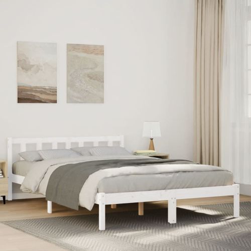 Vidaxl Cadre De Lit Extra Long Sans Matelas 140x210 Cm Bois Massif Pin
