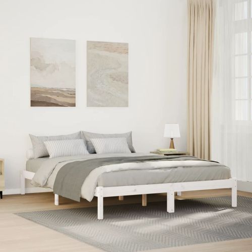 Vidaxl Cadre De Lit Extra Long Sans Matelas 140x220 Cm Bois Massif Pin