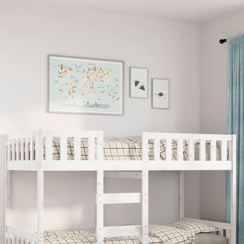 Vidaxl Lit Pour Enfants Sans Matelas Blanc 90x200cm Bois De Pin Massif