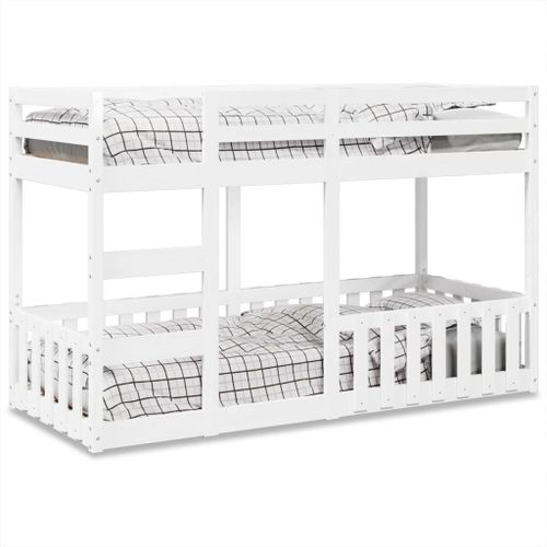 Vidaxl Lit Superposé Blanc 90x190 Cm Bois De Pin Massif