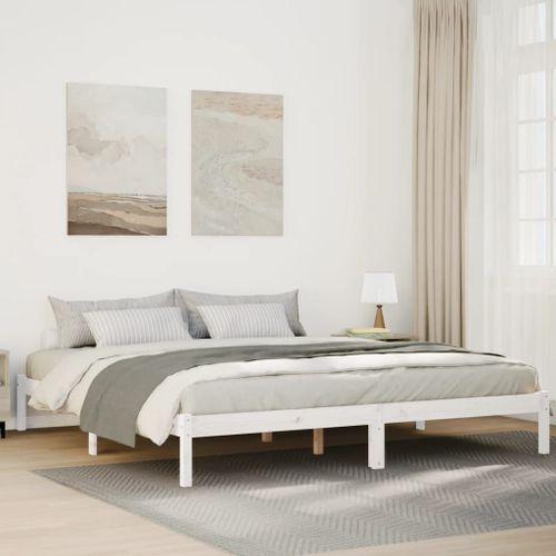 Vidaxl Cadre De Lit Extra Long Sans Matelas 200x220 Cm Bois Massif Pin