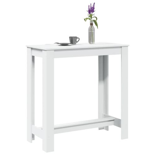 Vidaxl Table De Bar Blanc 102x50x103,5 Cm Bois D'ingénierie