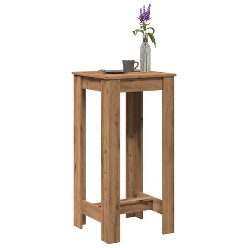 Vidaxl Table De Bar Chêne Artisanal 51x50x103,5 Cm Bois D'ingénierie
