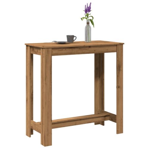 Vidaxl Table De Bar Chêne Artisanal 102x50x103,5 Cm Bois D'ingénierie