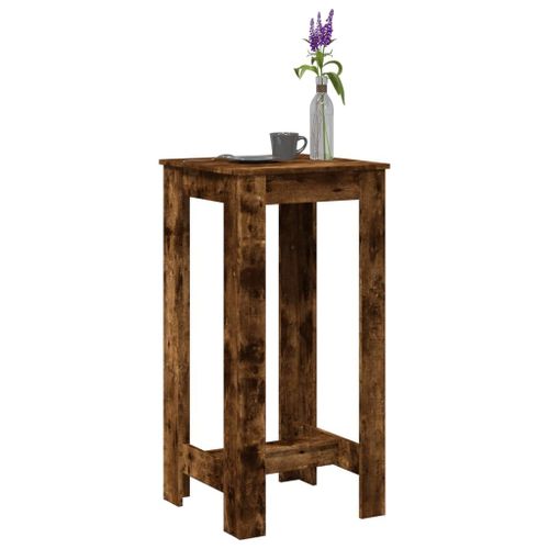 Vidaxl Table De Bar Chêne Fumé 51x50x103,5 Cm Bois D'ingénierie