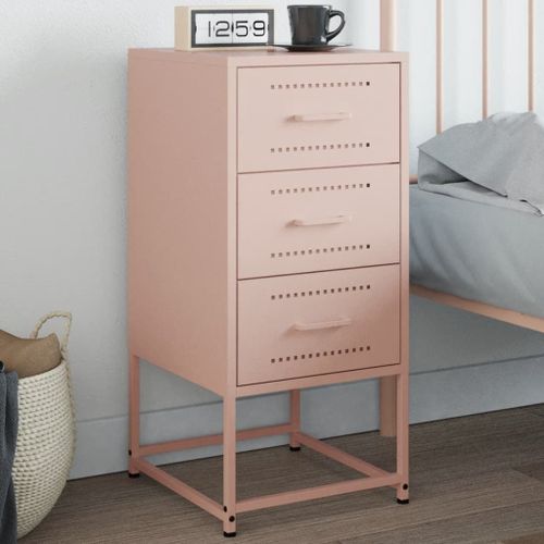 Vidaxl Table De Chevet Rose 36x39x78 Cm Acier
