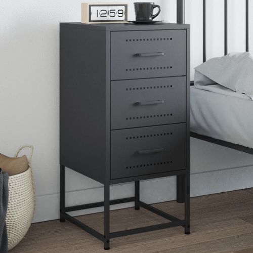 Vidaxl Table De Chevet Anthracite 36x39x78 Cm Acier
